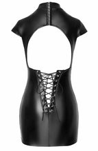 Load image into Gallery viewer, Wet look dress with lace-up back