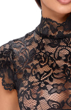 Load image into Gallery viewer, Wet look X lace bodycon dress
