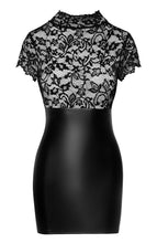 Load image into Gallery viewer, Wet look X lace bodycon dress