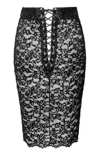 Load image into Gallery viewer, Wet look X lace pencil skirt