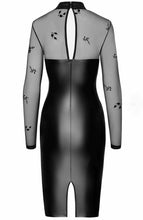 Load image into Gallery viewer, Wet look X sheer mesh pencil dress