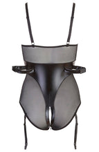 Load image into Gallery viewer, Wet look bodysuit lingerie with restraints