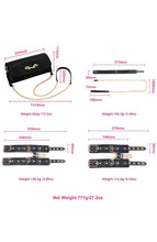 Load image into Gallery viewer, BDSM Deluxe 5 Item Kit - Black - measurements