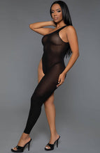 Load image into Gallery viewer, Black asymmetric bodystocking