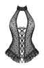 Black bodysuit lingerie with lace-up