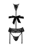 Black bow bondage lingerie set