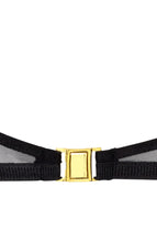 Load image into Gallery viewer, Elegant black bralette by COAX Copenhagen featuring fence netting and soft satin elastic trim