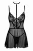 Black chemise with choker-strap