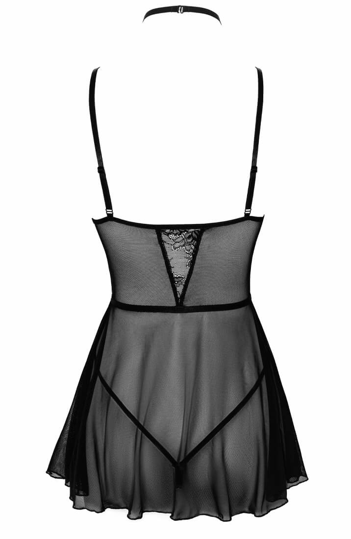 Black chemise with choker-strap