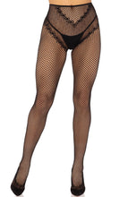 Load image into Gallery viewer, Black crotchless tights with hearts