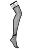 Black fishnet thigh highs with cut-outs