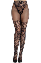 Load image into Gallery viewer, Black fishnet tights with lace detail by COAX Copenhagen