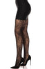 Black garden rose lace tights