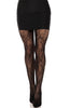 Black garden rose lace tights