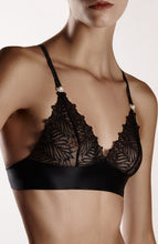 Load image into Gallery viewer, Black lace bralette with white pearls - Destino Bra