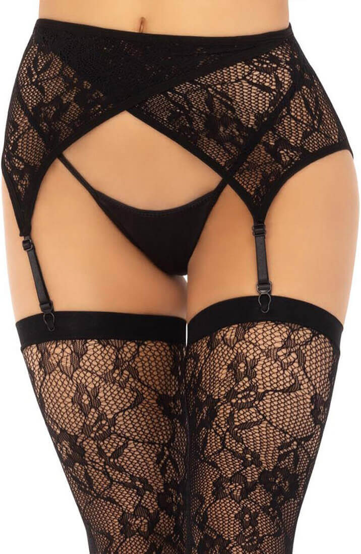 Black Lace Garter & Thigh High Set - Pure Seduction | COAX Copenhagen Black Lace Garter & Thigh High Set - Pure Seduction | COAX Copenhagen