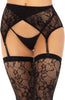 Black lace thigh highs & garter belt