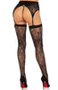 Black lace thigh highs & garter belt