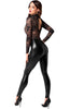 Black Lace X Wet look catsuit