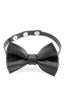 Black leather bow tie