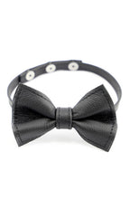 Load image into Gallery viewer, Black leather bow tie