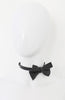 Black leather bow tie