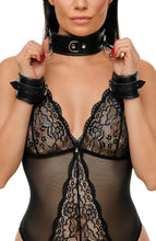 Load image into Gallery viewer, Black leather choker &amp; restraints 