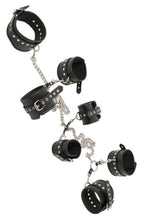 Load image into Gallery viewer, Black leather harness restraint set