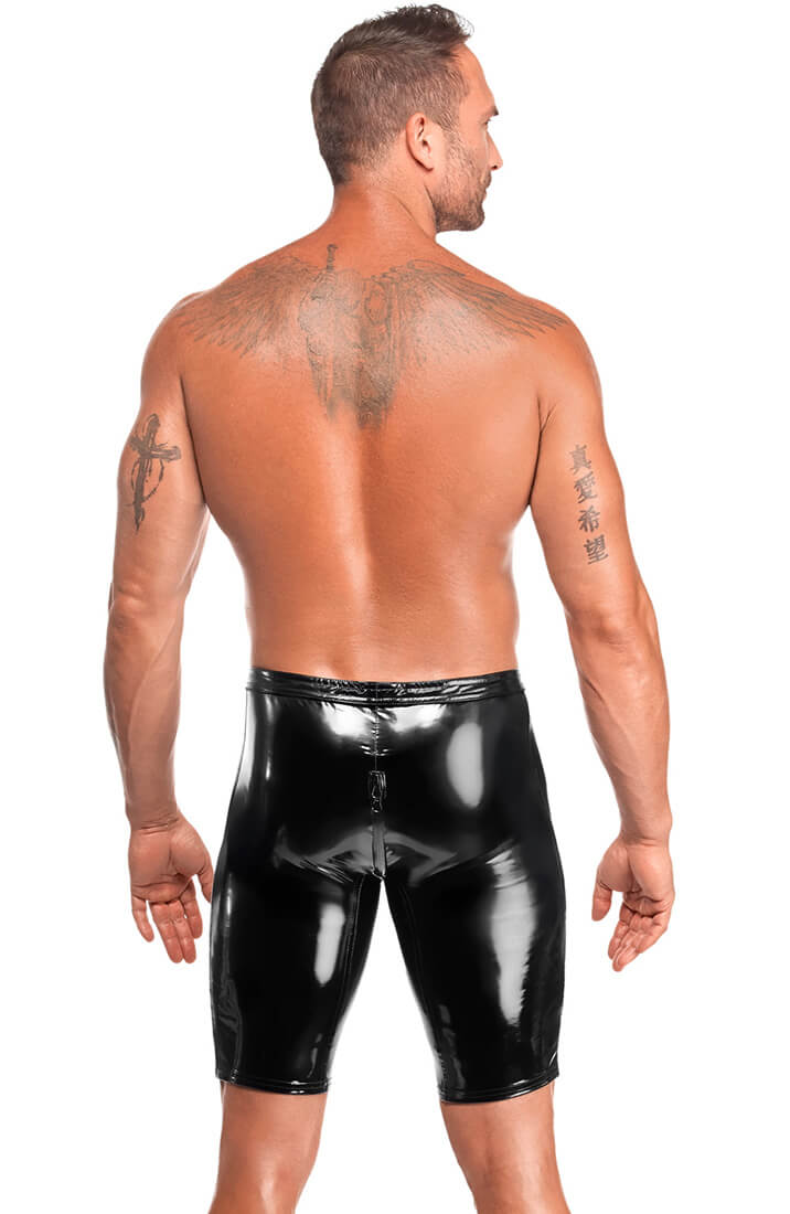 Black PVC Biker Shorts - Overdrive