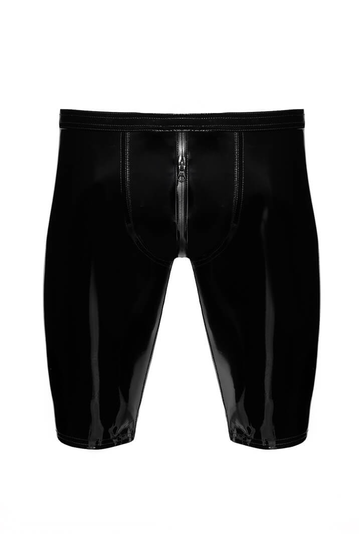 Black PVC Biker Shorts - Overdrive