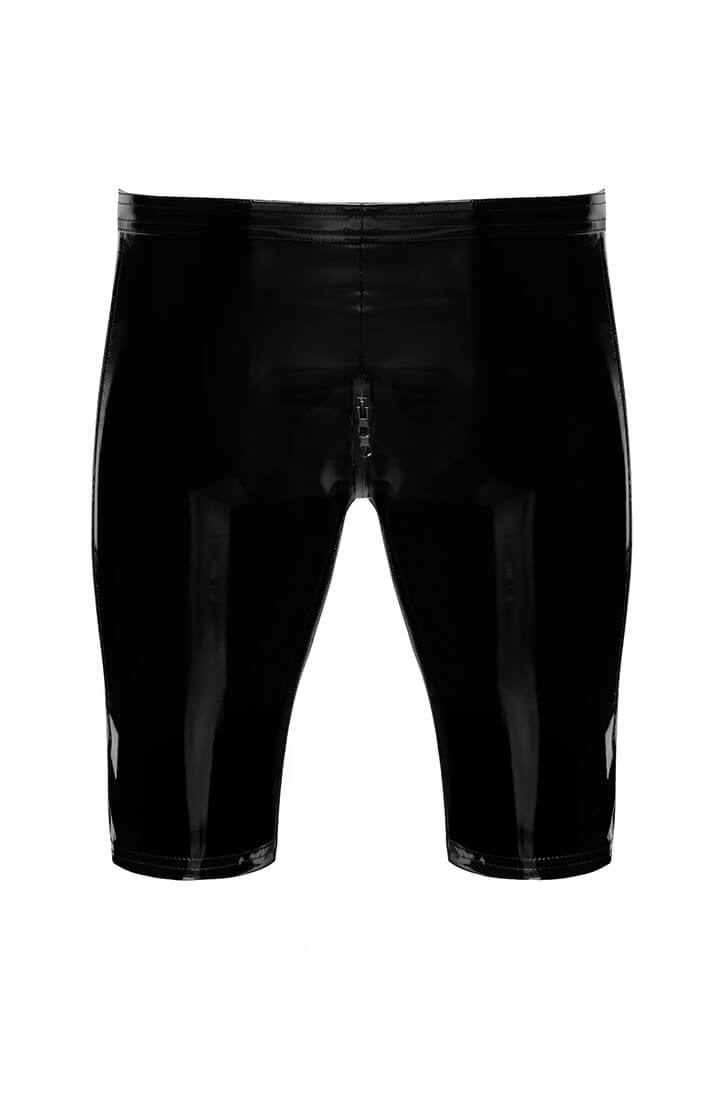 Black PVC Biker Shorts - Overdrive