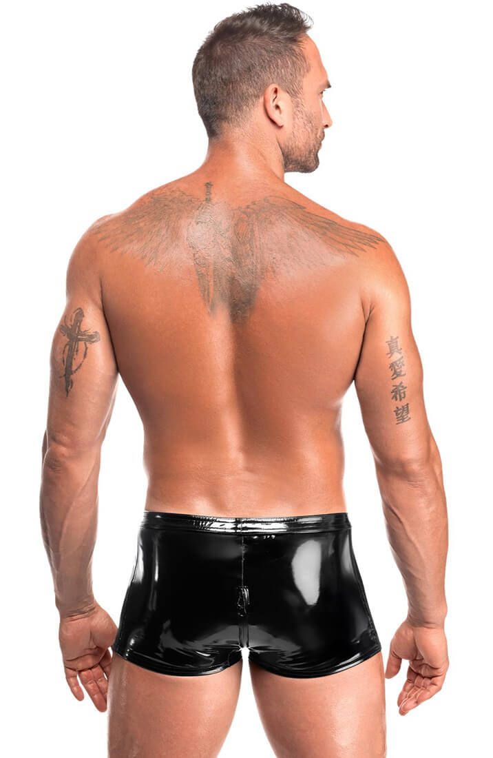 Men's glossy PVC boxer shorts with three-way zip - COAX Copenhagen