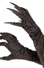 Load image into Gallery viewer, Black rhinestone gloves with claws