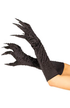 Load image into Gallery viewer, Black rhinestone gloves with claws