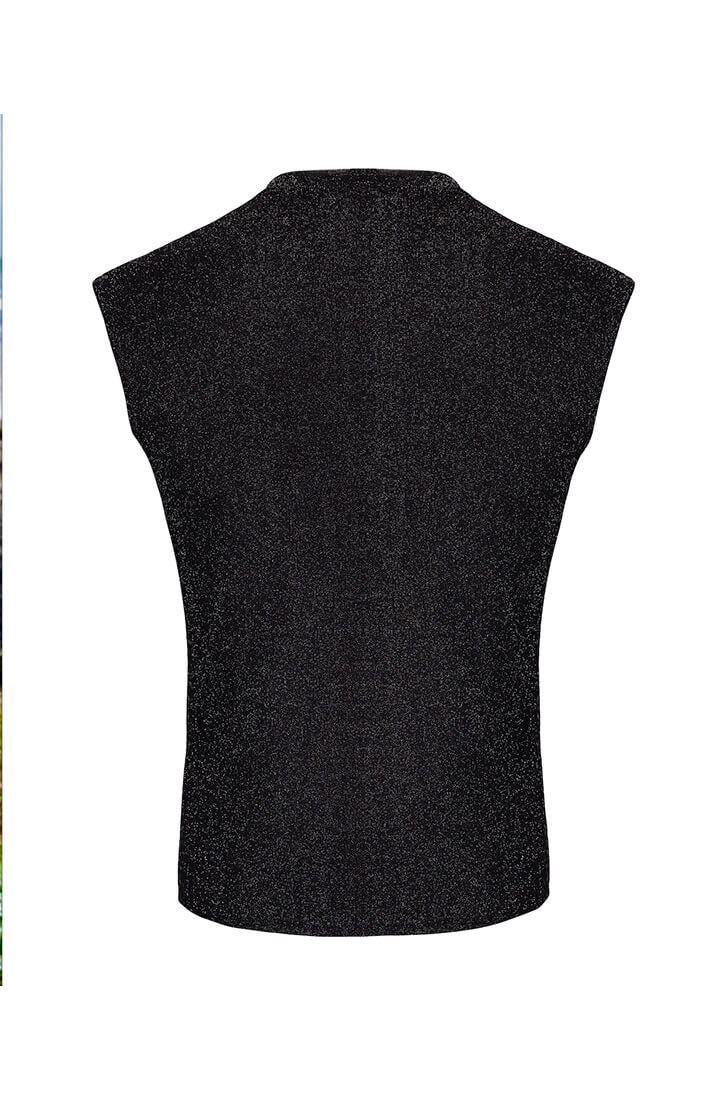 Black Sheer Shimmer Sleeveless Tank Top - Under The Surface