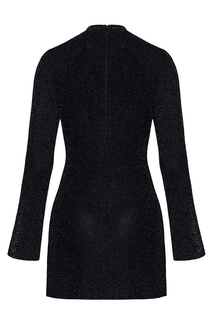 Seductive transparent glitter mini dress with flared sleeves from COAX Fetish