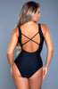 Black swimsuit with cut-outs