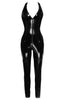 Power dressing redefined - high-gloss black vinyl catsuit for those who love bold fashion