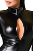 Black wet look catsuit