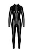 Black wet look catsuit