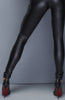 Sleek dominance meets seductive style - black wet look catsuit with a leash for an irresistible look