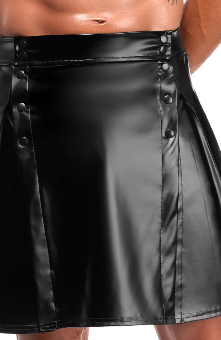 Black Wet Look Kilt - Vanguard