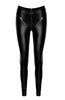 Black wet look leggings with 2-way zip