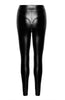 Black wet look leggings with 2-way zip