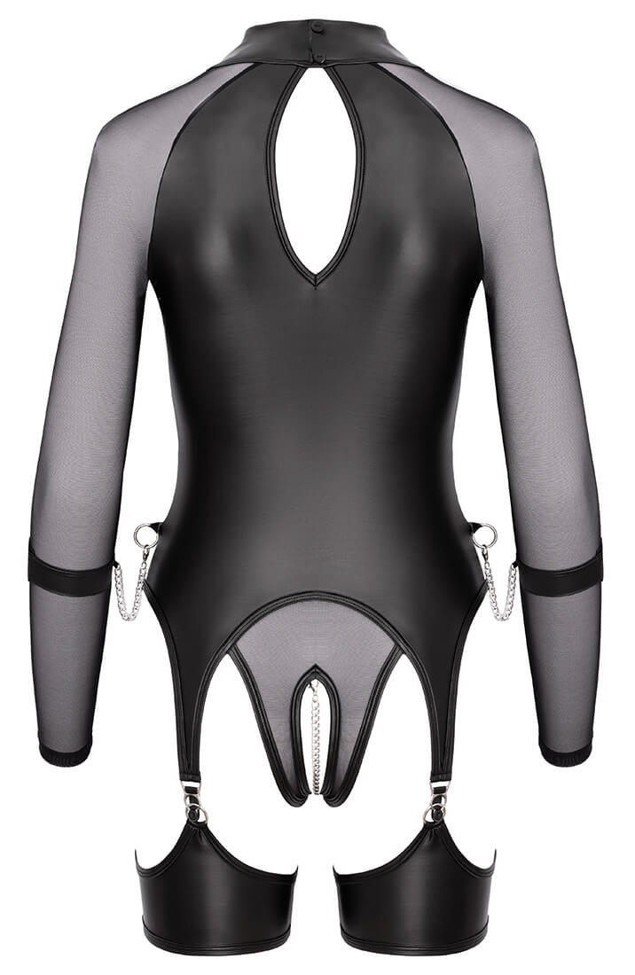 Provocative black bodysuit perfect for erotic lingerie looks and soft control