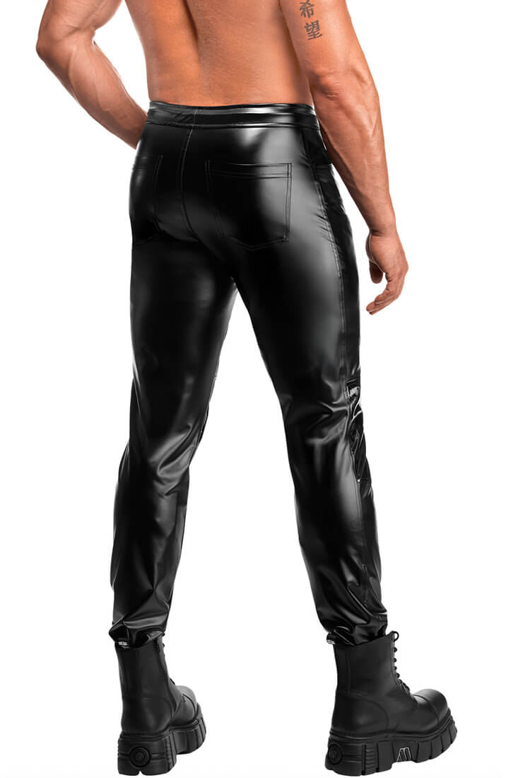 Black Wet Look Pants - Blackout