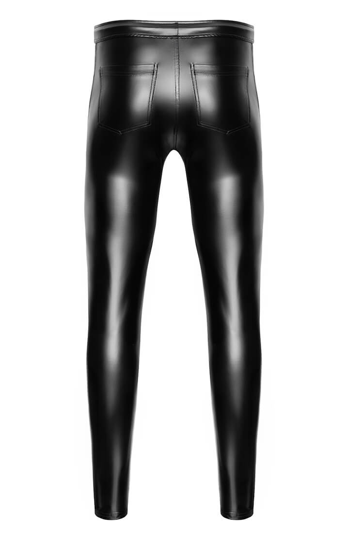 Black Wet Look Pants - Blackout