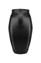 Load image into Gallery viewer, Black wet look pencil skirt with lace-up back