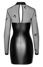 Load image into Gallery viewer, Wet look X sheer mesh bodycon dress