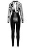 Wet look X sheer mesh catsuit